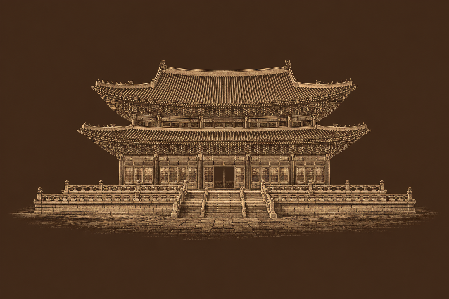 景福宫勤政殿 · 首尔 · 主题插画