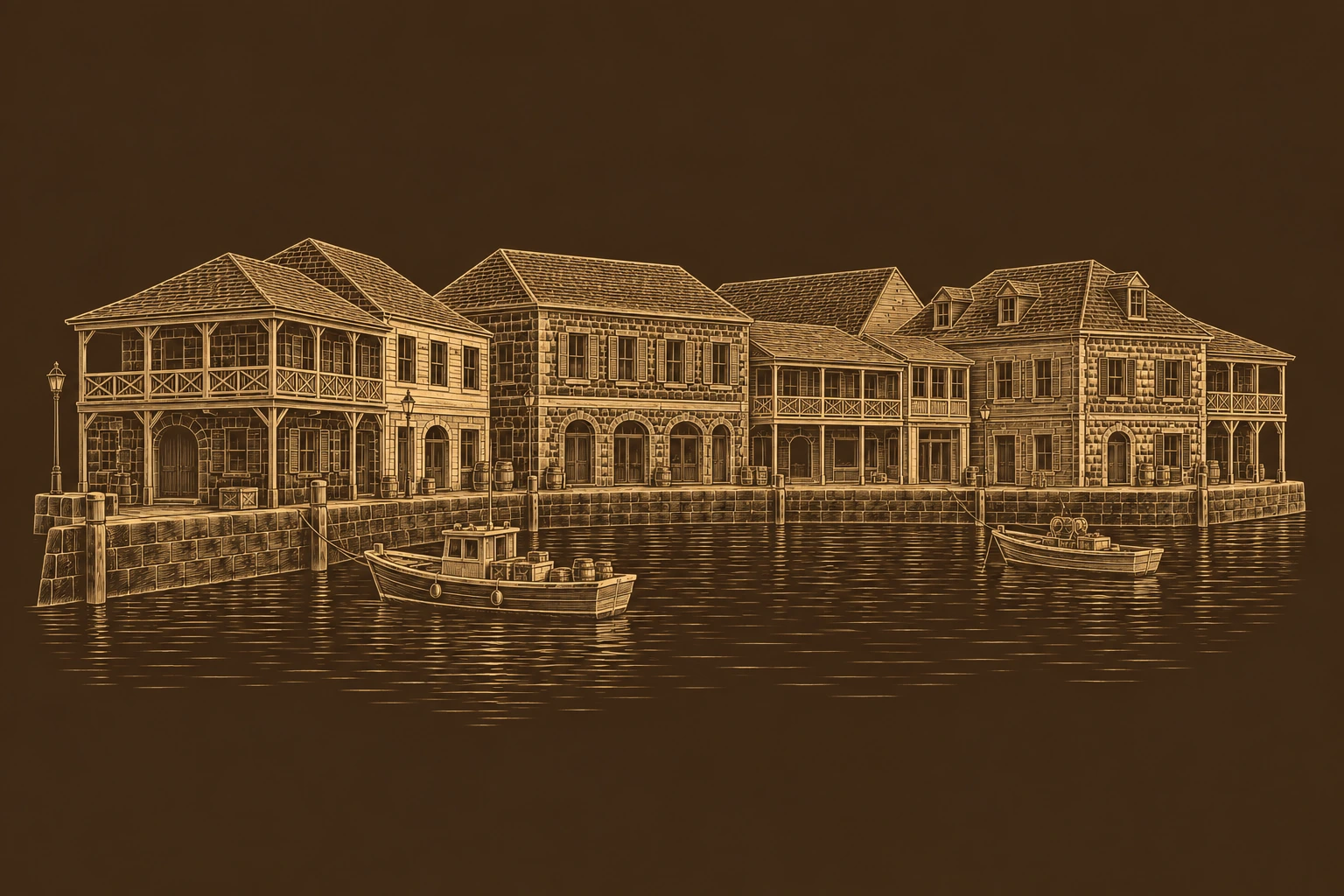 Carenage 港湾 · 圣乔治 — 建筑意象